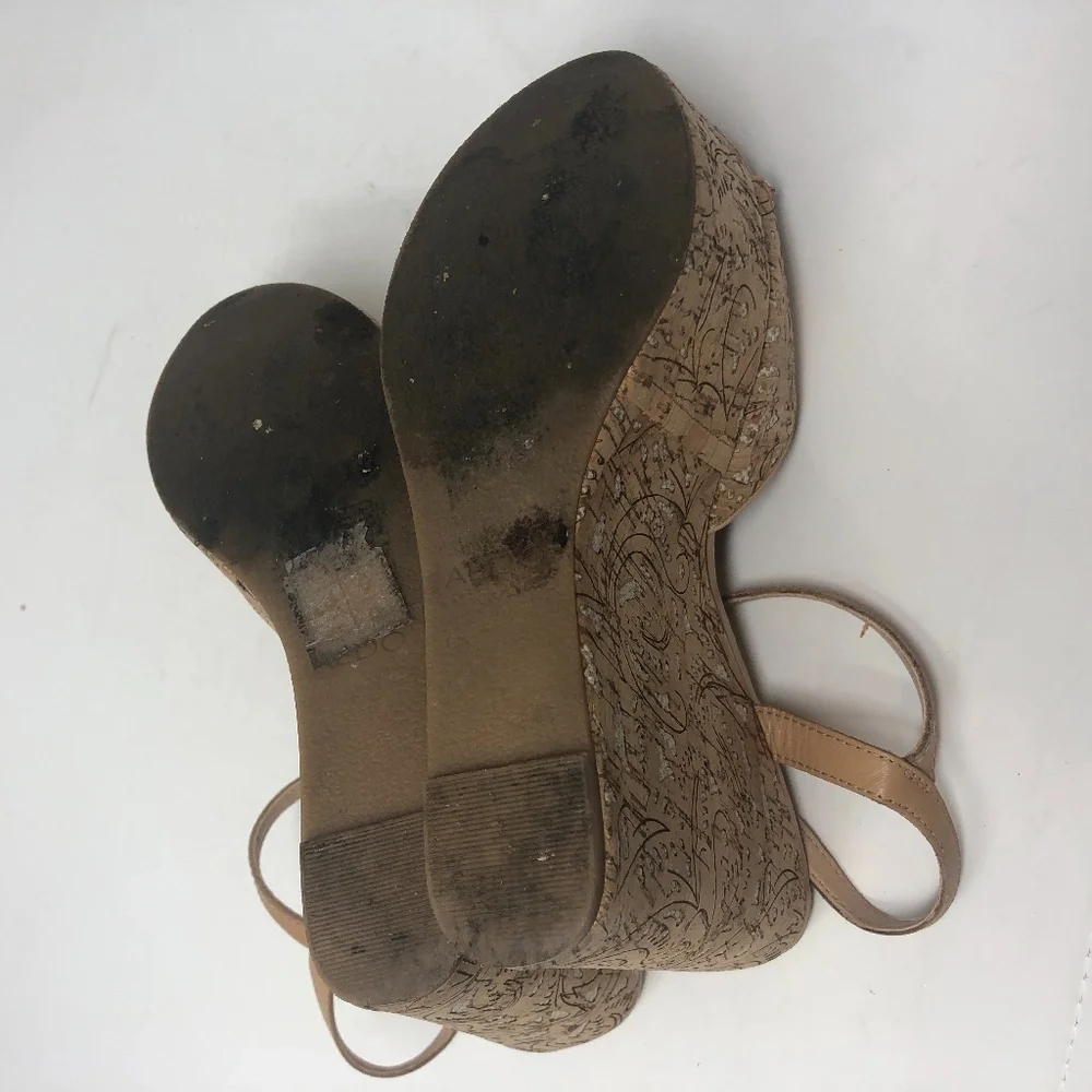 Aldo Tan Platform Wedge Sandals 6